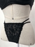 Conjunto lingerie preta de renda com cinta liga - Tamanho G/GG - vintage e nova - loja online