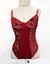 Body vermelho de veludo, vintage - Tamanho P - novo - comprar online