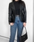 Blazer preto de couro-Tamanho P na internet