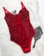 Body vermelho de veludo, vintage - Tamanho P - novo
