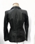 Blazer preto de couro-Tamanho P