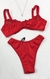 Conjunto de lingerie vermelha com detalhes e transparência- Tamanho P - Novo - loja online