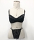 Conjunto lingerie preta de renda com cinta liga - Tamanho G/GG - vintage e nova na internet