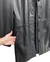 Casaco preto de couro legitimo 7/8 - tamanho M - comprar online