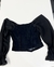 Blusa vintage preta de ilhós - tamanho G - Angel brechó