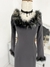 Vestido cinza de pelos - tamanho P - loja online