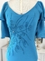 Vestido azul longo bordado - tamanho P - Angel brechó