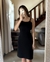 Vestido preto de veludo - tamanho G na internet