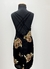 Vestido preto de flores - tamanho M - Angel brechó
