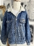 Jaqueta jeans de pelos - tamanho G