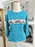 Blusa meia manga azul - tamanho G