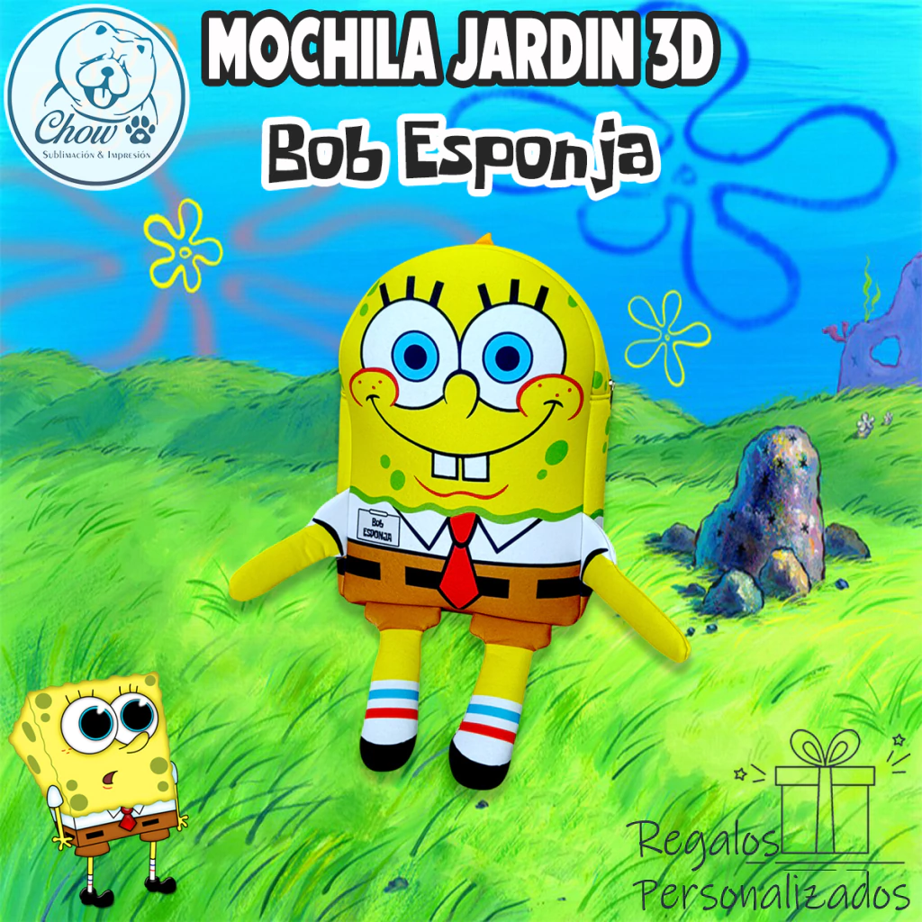 Mochila Infantil 3d Bob Esponja
