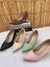 Scarpin salto Fino croco Verde Pistache na internet