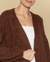 FARM - ALTO INVERNO.25 - Cardigan Tricot Pelinho Marrom - Shop Emotion - Sua Loja Multimarcas Online