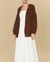 FARM - ALTO INVERNO.25 - Cardigan Tricot Pelinho Marrom