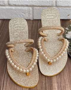 Havaianas Flat Duo com Pérolas e Strass