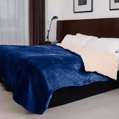 Edredón flannel liso corderito Twin - Tienda Dom