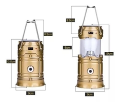 FAROL DE CAMPING RECARGABLE USB Y PANEL SOLAR - comprar online