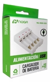 Cargador Pilas Recargables Aa y Aaa x Usb Noga NG 5900 para 4 Pilas