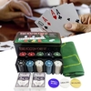 Set de Poker 200 Fichas + 2 Mazos de Cartas + Paño 55 x 90cm + Porta Fichas