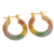 Aretes Arracadas Hoops Micropavé Multicolor Rainbow Baño 18k - Moda Turín