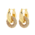 Aretes Arracadas Hoops Baño Oro 18k Micro Pavé