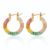 Aretes Arracadas Hoops Micropavé Multicolor Rainbow Baño 18k