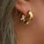 Aretes Hoops Irregulares Zirconias Colores Perlas Baño Oro - comprar en línea