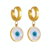 Aretes Arracadas Ojo Turco Baño De Oro 18k