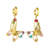 Aretes Arracadas Mariposa Multicolor Rainbow Baño De Oro 18k