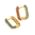 Aretes Arracadas Rectangular Multicolor Rainbow Baño Oro 18k