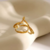 Anillo Ajustable Irregular Acero Inoxidable Baño De Oro 18 - comprar en línea