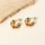 Aretes Hoops Irregulares Zirconias Colores Perlas Baño Oro - Moda Turín