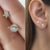 Par Aretes Estrella Y Planeta Plata Ley .925 Micro Pavé Gold - comprar en línea