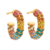 Aretes Micro Pavé Multicolor Rainbow Baño Oro 18k