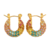 Aretes Arracadas Micro Pavé Multicolor Rainbow Baño Oro 18k en internet