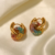 Aretes Arracadas Multicolor Rainbow Baño Oro 18k Micro Pavé - Moda Turín