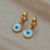 Aretes Arracadas Ojo Turco Baño De Oro 18k - Moda Turín