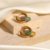 Imagen de Aretes Arracadas Multicolor Rainbow Baño Oro 18k Micro Pavé