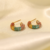 Aretes Micro Pavé Multicolor Rainbow Baño Oro 18k - comprar en línea