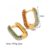 Aretes Arracadas Rectangular Multicolor Rainbow Baño Oro 18k - comprar en línea