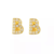 Par Aretes Letras Iniciales Plata Ley .925 Micro Pavé Gold en internet