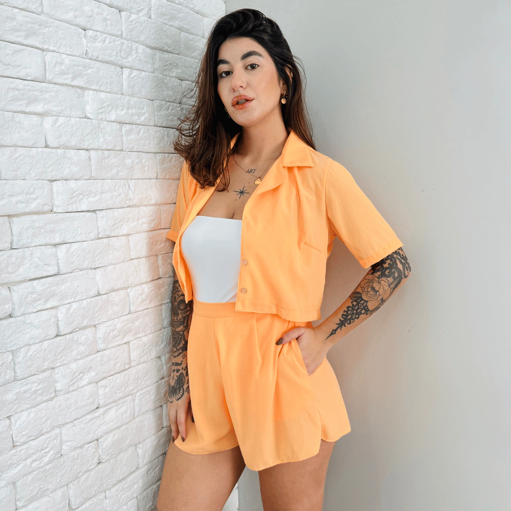 CONJUNTO PIJAMA EM CETIM DE TOQUE SUAVE - CECI