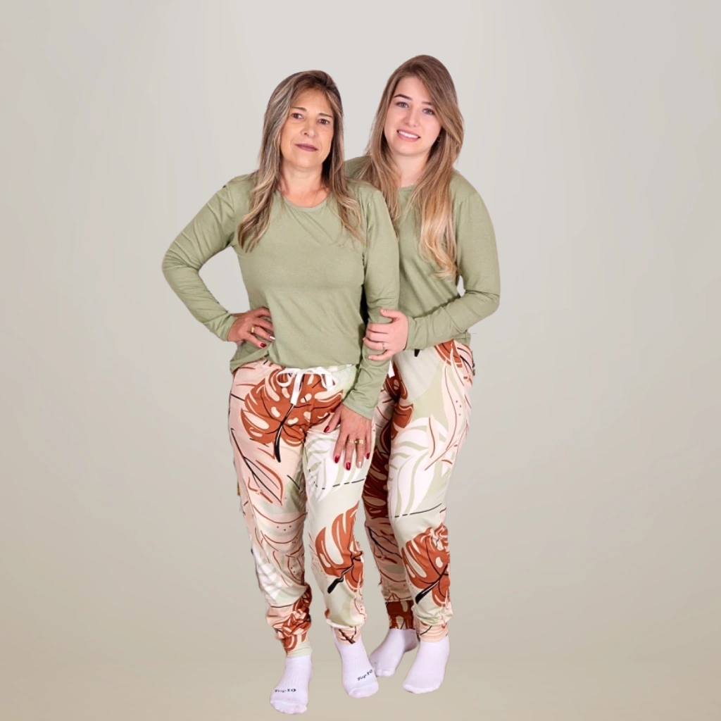 Pijama Meia Estação Calça Estampada