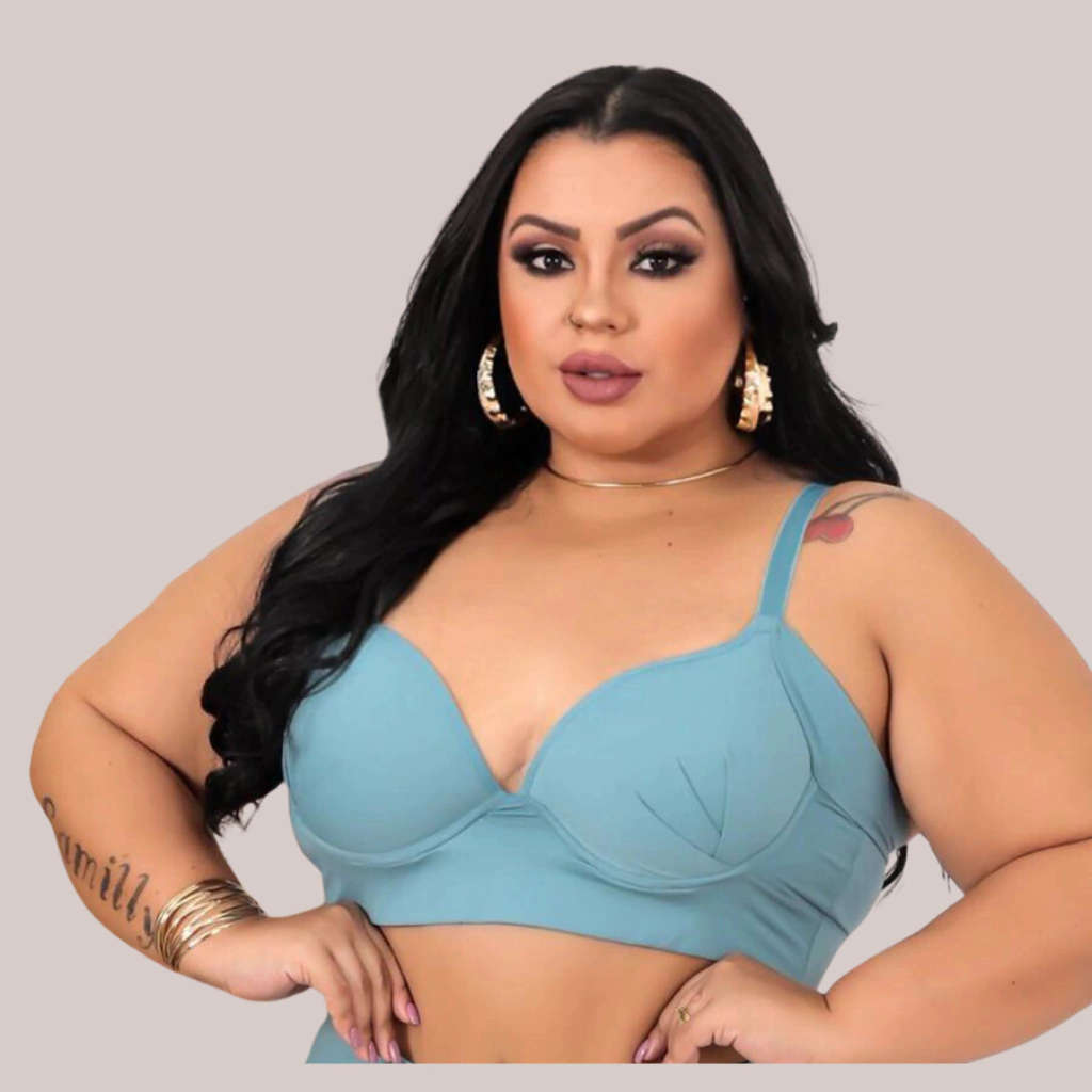 Sutiã com Bojo em Microfibra Soft Sustentação - Modelo Plus Size