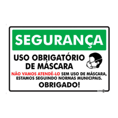 PLACA SEG USO OBRIG DE MÁSCARA PS258