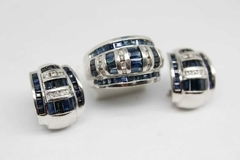 Juego de aretes y anillo Zafiro - Joyeria Hanzeth