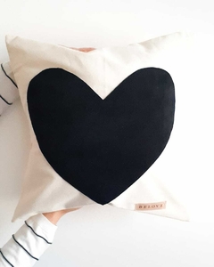 Almohadón de Tusor con Aplique de Terciopelo - 40cm x 40cm - tienda online