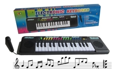 Teclado Infantil Rosa ou Preto Com Microfone - Musical Resistente Menino ou Menina