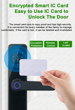 Imagem do RAYKUBE Biometric Fingerprint Door Lock K7 Pro+ Black Smart Lock Tuya App Remote Unlocking Keyless Lock Electronic Door Lock